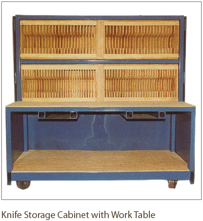 Knife Storage Cabinet with Work Table from Coil Processing Equipment Consultants